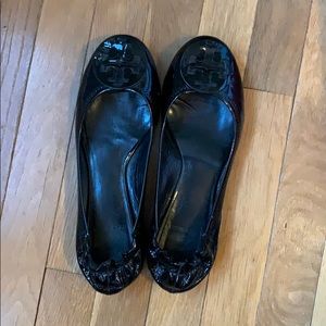 Tory Burch black patent leather ballet flat
